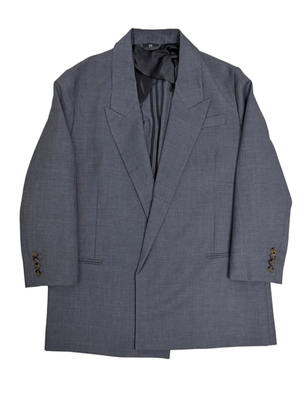 COS Blazer Grey WOOL Open Front Business Casual Work Sport Coat Blazer Womens 10